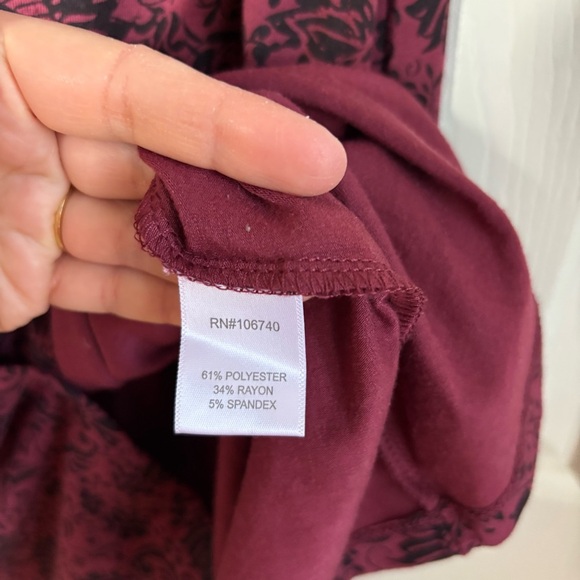 Chadwicks Midi Dress Medium Button Down Dark Romantic Burgundy Prairie Pocket - Picture 10 of 10